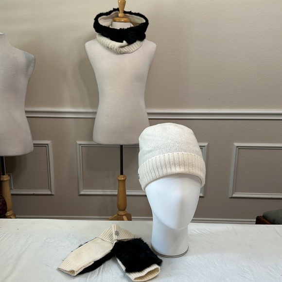 Spyder BEANIE, GLOVE, COWLNECK SCARF - cream - Picture 2 of 13